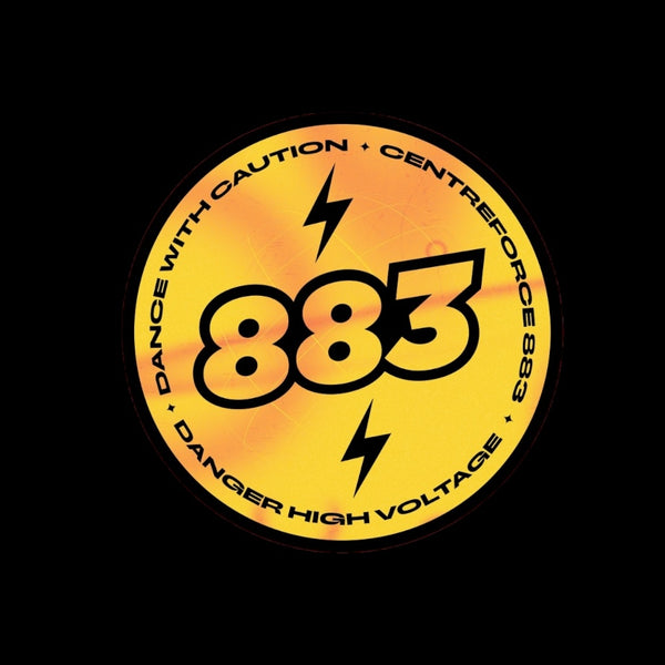 Centreforce Radio 883 High Voltage black and yellow roundel logo