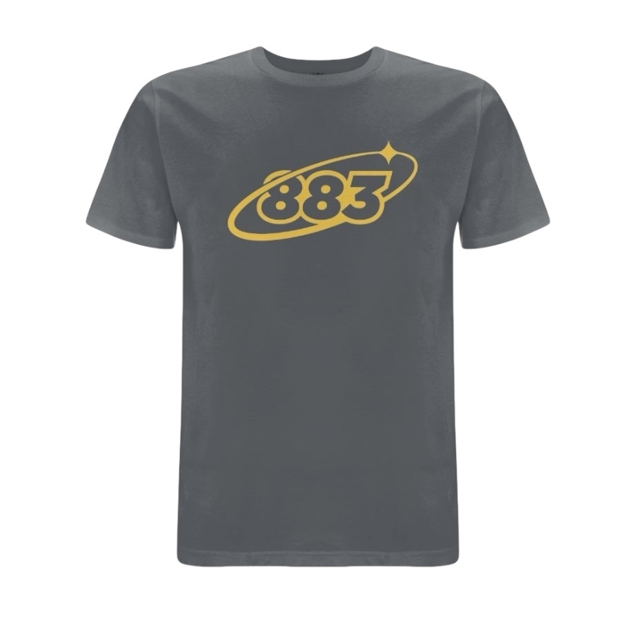 Anthracite Grey Centreforce 883 Orbit T-shirt - featuring a large yellow 883 Orbit logo on the front.