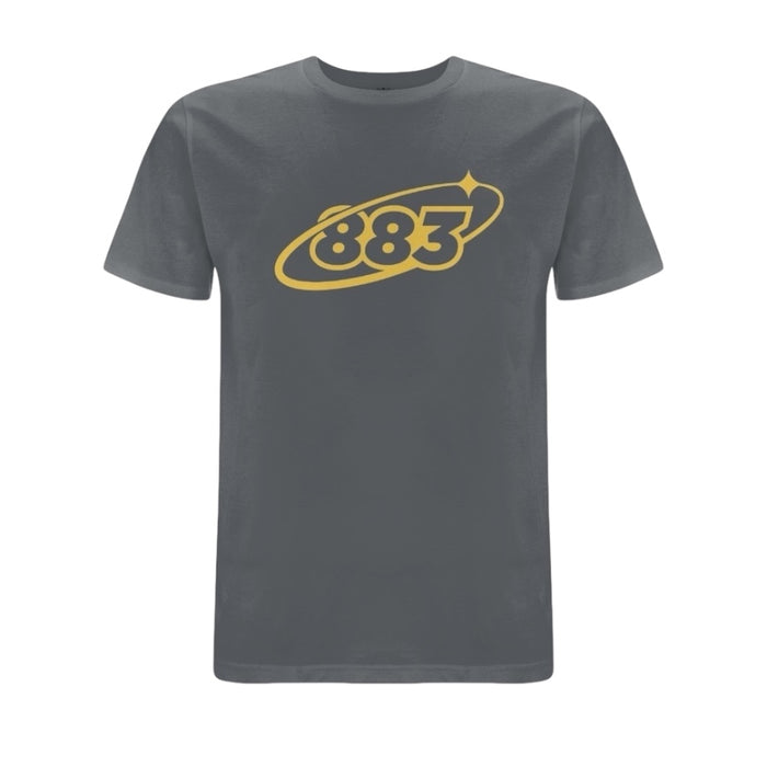 Anthracite Grey Centreforce 883 Orbit T-shirt - featuring a large yellow 883 Orbit logo on the front.