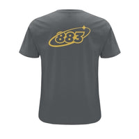 Anthracite Grey Centreforce 883 Orbit T-shirt - featuring a large yellow 883 Orbit logo on the back.