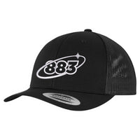 Centreforce Black Trucker Cap with white 883 Orbit  embroidered logo