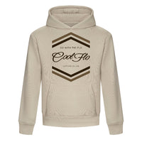 Cool Flo Go With The Flo stone hoodie with a bold two-tone brown 'Go With The Flo' chest print.