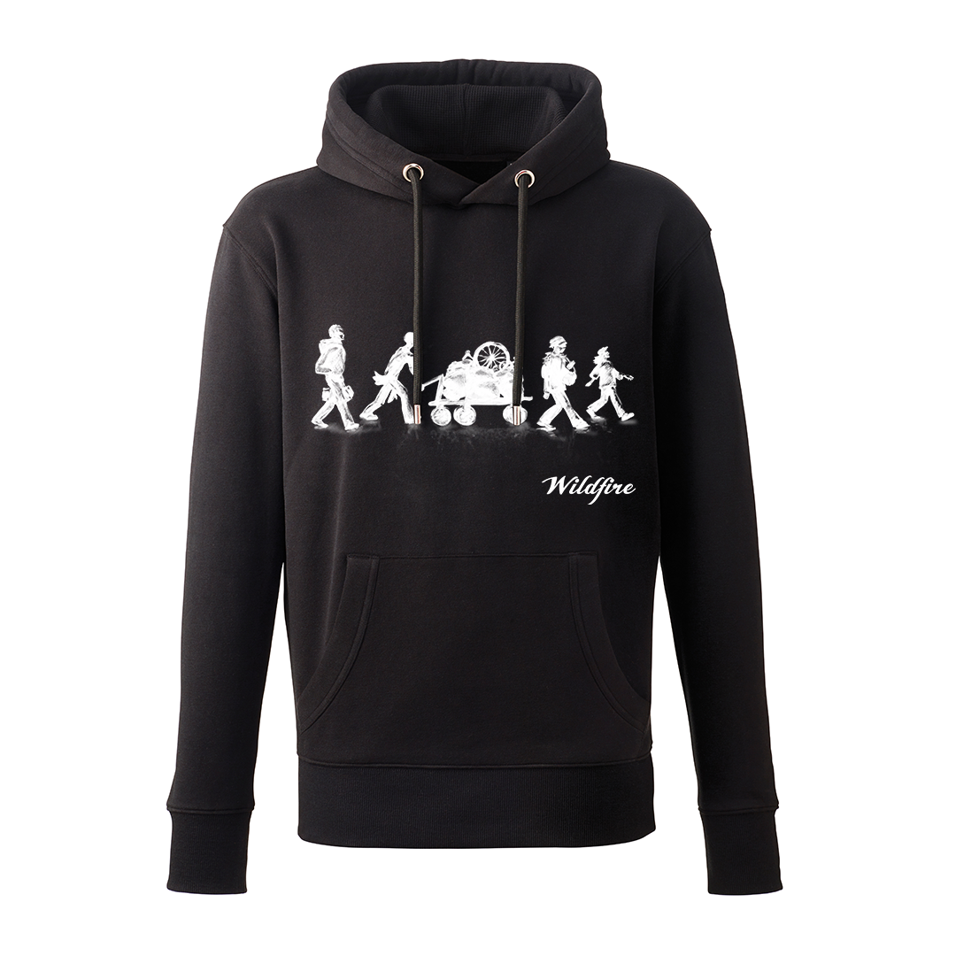 Leeroy Thornhill 'Shadows' designed by Lena Thornhill.  Black hoody with large white design printed in white on the front.