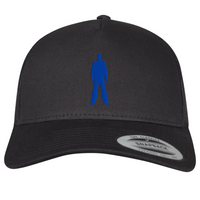 Leeroy Thornhill black 'Logo' trucker cap designed by Lena Thornhill.  Black cap with blue embroidered logo.