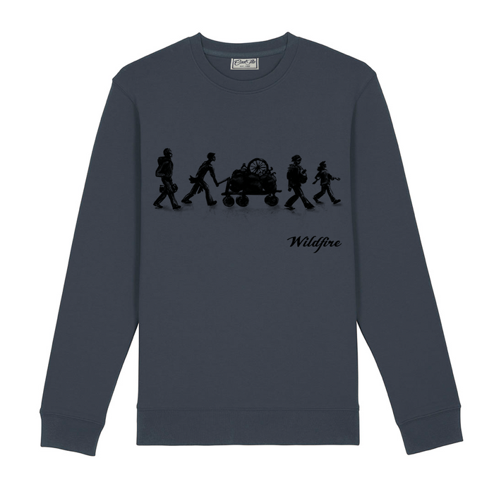 Leeroy Thornhill 'Shadows' sweatshirt designed by Lena Thornhill.  Dark grey with 'Shadows' design printed on front.