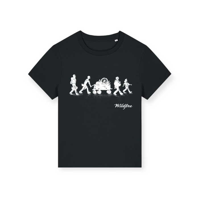 Leeroy Thornhill 'Shadows' women's tee designed by Lena Thornhill.  Black tee with design printed in white on front.