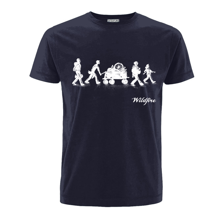Leeroy Thornhill 'Shadows' t-shirt designed by Lena Thornhill.  Navy blue tee with 'Shadows' design printed in white on front.