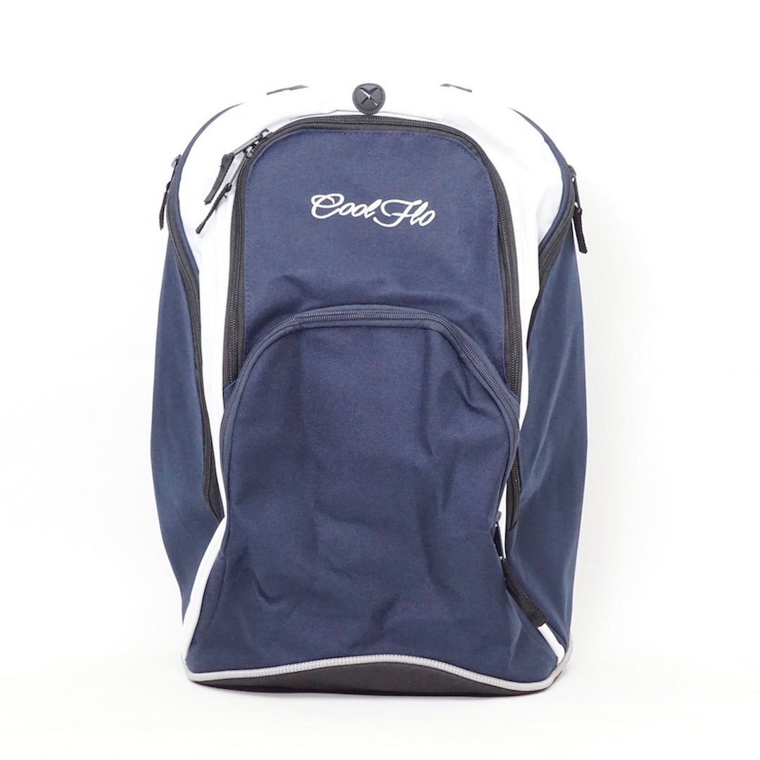 Cool Flo navy and white sports back pack
