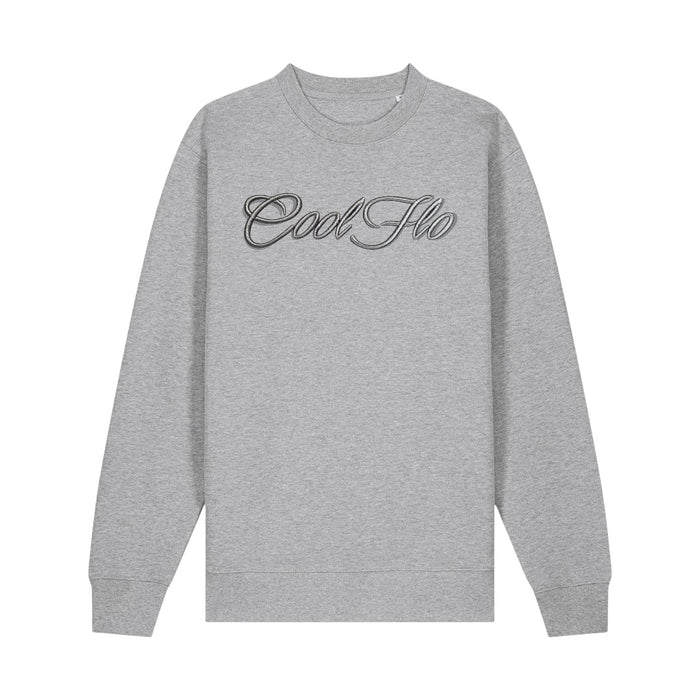 Cool Flo Embroidered 3D Script Sweatshirt - Grey