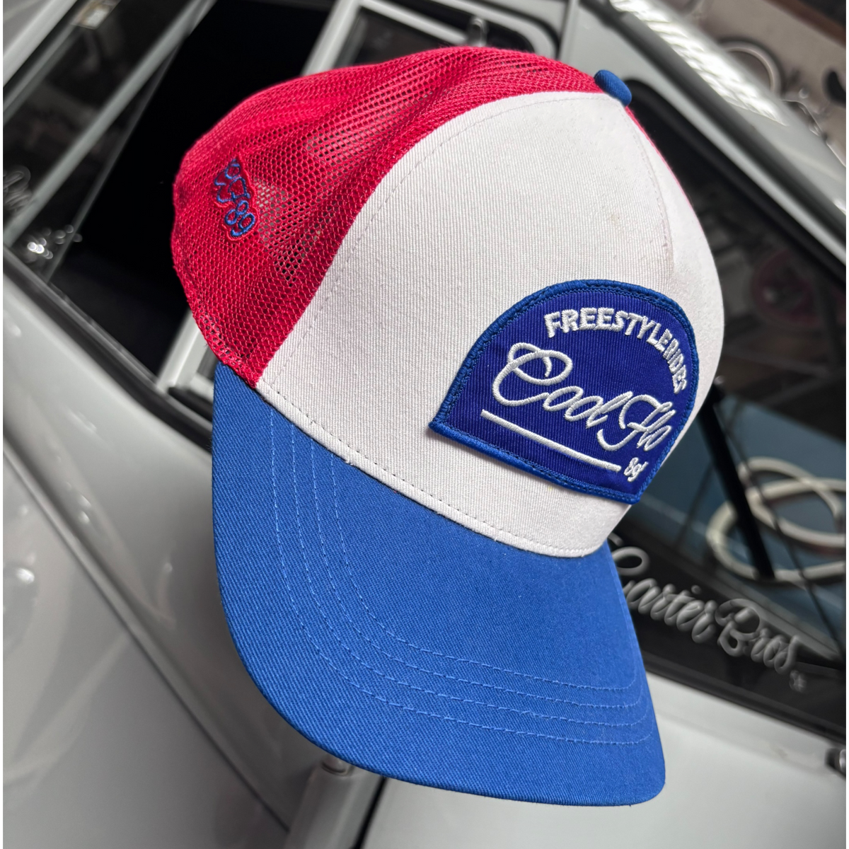 Cool Flo Freestyle Rides 89 Trucker Cap - Red/White/Blue