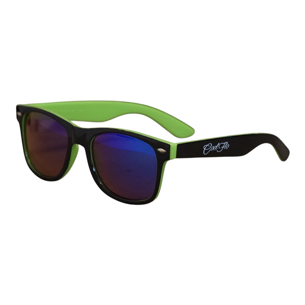 Cool Flo Two-tone Wayfarer Sunglasses - Black/Lime