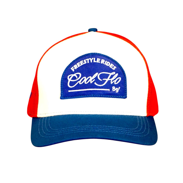 Cool Flo Freestyle Rides 89 Trucker Cap - Red/White/Blue