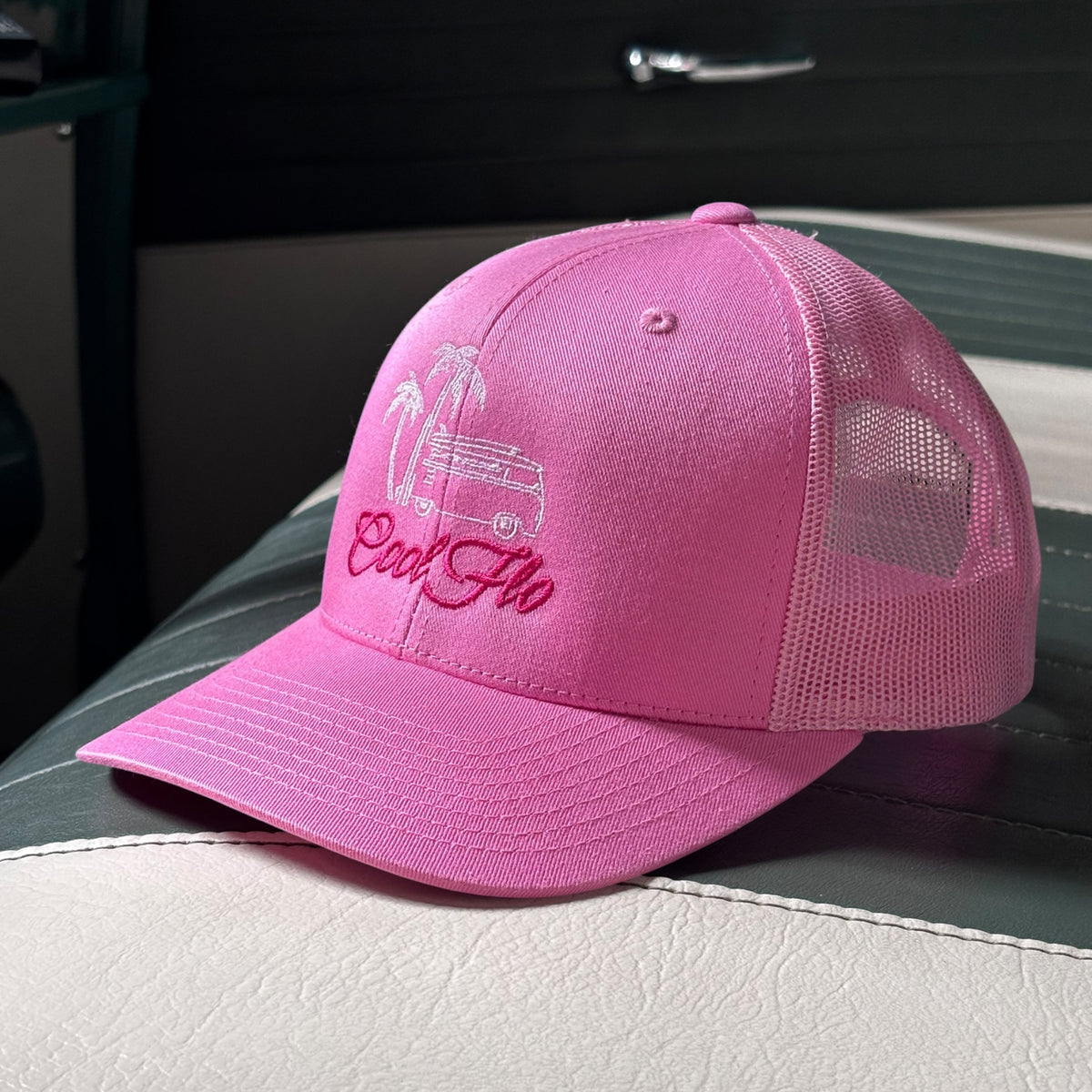 Cool Flo Surf Bus Trucker Cap - Pink