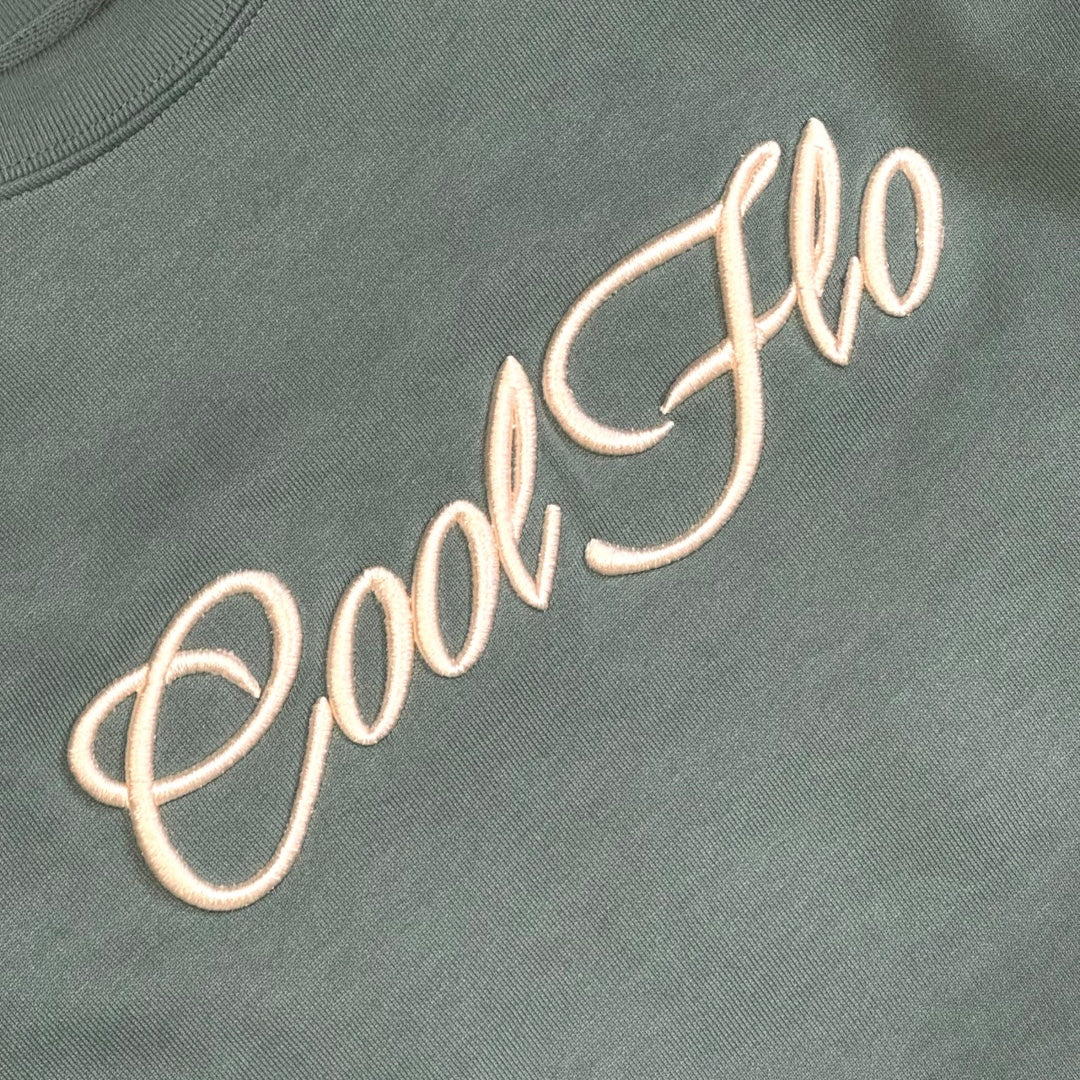 Cool Flo Embroidered 3D Script Sweatshirt - Green