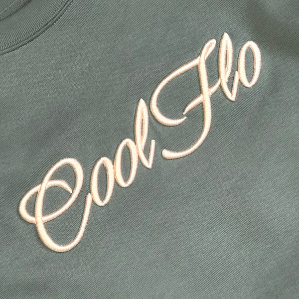 Cool Flo Embroidered 3D Script Sweatshirt - Green