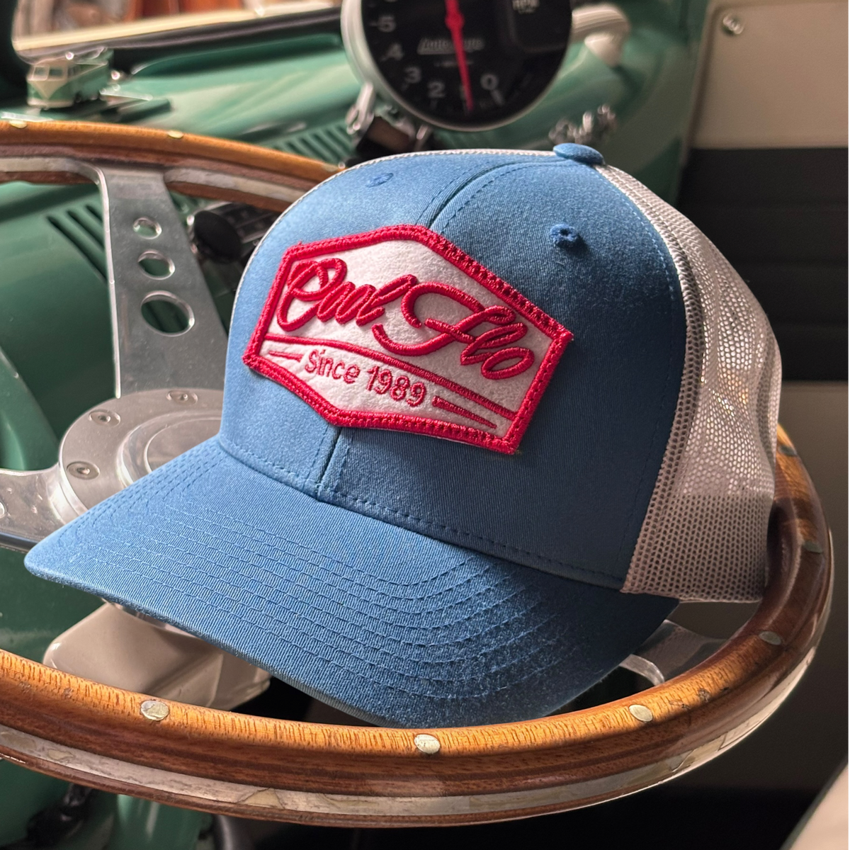 Cool Flo Since 1989 Trucker Cap – Blue/Silver