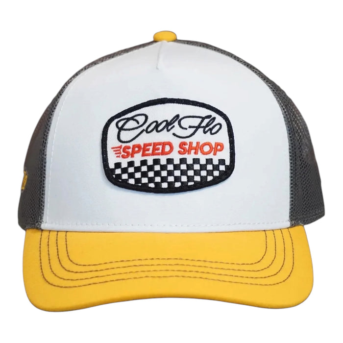 Cool Flo Speed Shop Trucker Cap - Yellow/White/Grey