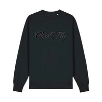 Cool Flo Embroidered 3D Script Sweatshirt - Black