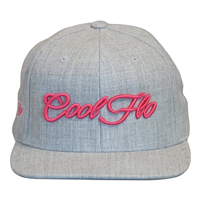 Cool Flo 3D Script Snapback Cap - Heather/Pink