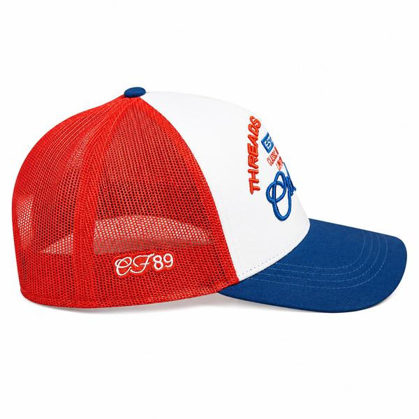 Cool Flo Threads & Treads Trucker Cap – Red/White/Blue