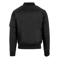 Centreforce black bomber jacket with white 883 Orbit logo embroiderd left chest. (Back view)