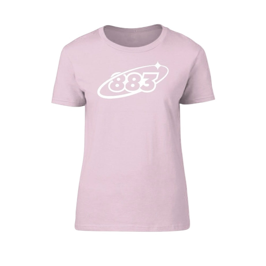 Centreforce pink women's t-shirt with bold 883 Orbit logo printed on the front.