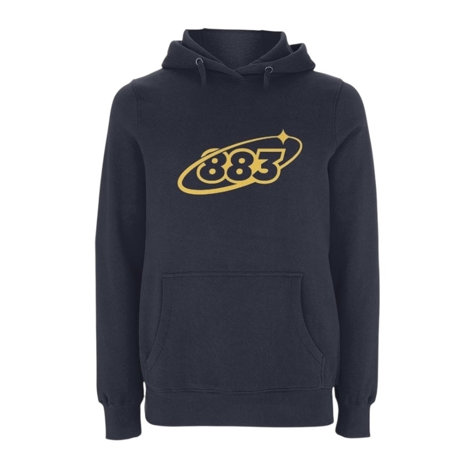 Centreforce navy blue hoody with bold 883 Orbit logo printed on the front.