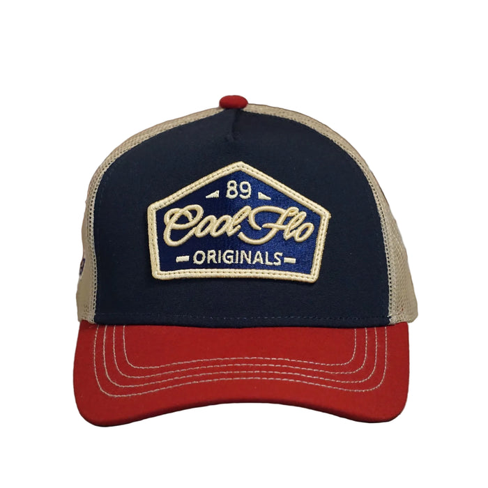 Cool Flo 89 Originals Trucker Cap - Navy/Burgundy/Khaki