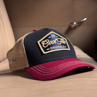 Cool Flo 89 Originals Trucker Cap - Navy/Burgundy/Khaki