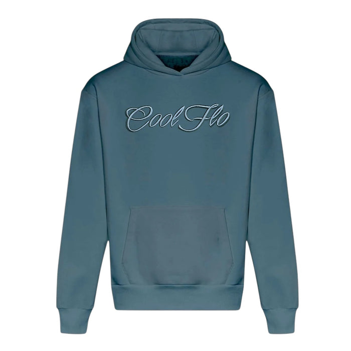 Cool Flo Embroidered 3D Script Hoody - Teal