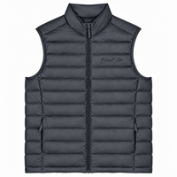 Cool Flo Puffer Gilet in anthracite with tonal embroidered Script logo and quilted finish.