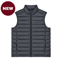 Cool Flo Puffer Gilet in anthracite with tonal embroidered Script logo and quilted finish.
