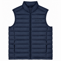 Cool Flo Puffer Gilet in navy with tonal embroidered Script logo and quilted finish.