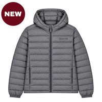 Cool Flo Puffer Jacket in anthracite with tonal embroidered Cool Flo Script logo, hood, zipped pockets and quilted finish.