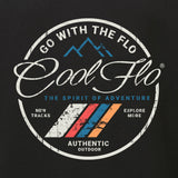 Cool Flo 'Adventure' black sweatshirt with full colour print on the front. 