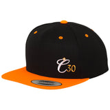 C30 - Black/Orange Snapback Cap