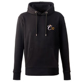 Black hoody with Clockwork Orange C30 logo embroidered left-chest