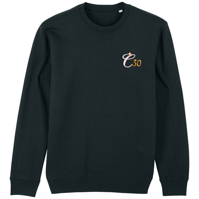 Black sweatshirt with Clockwork Orange C30 logo embroidered left-chest