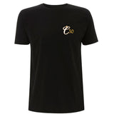 Black t-shirt with Clockwork Orange C30 logo embroidered left-chest