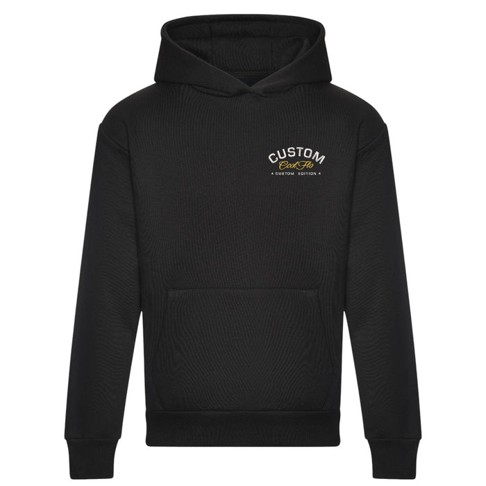 Cool Flo Custom Edition Pullover Hoody in Black with custom silver embroidery and yellow logo on left chest. 