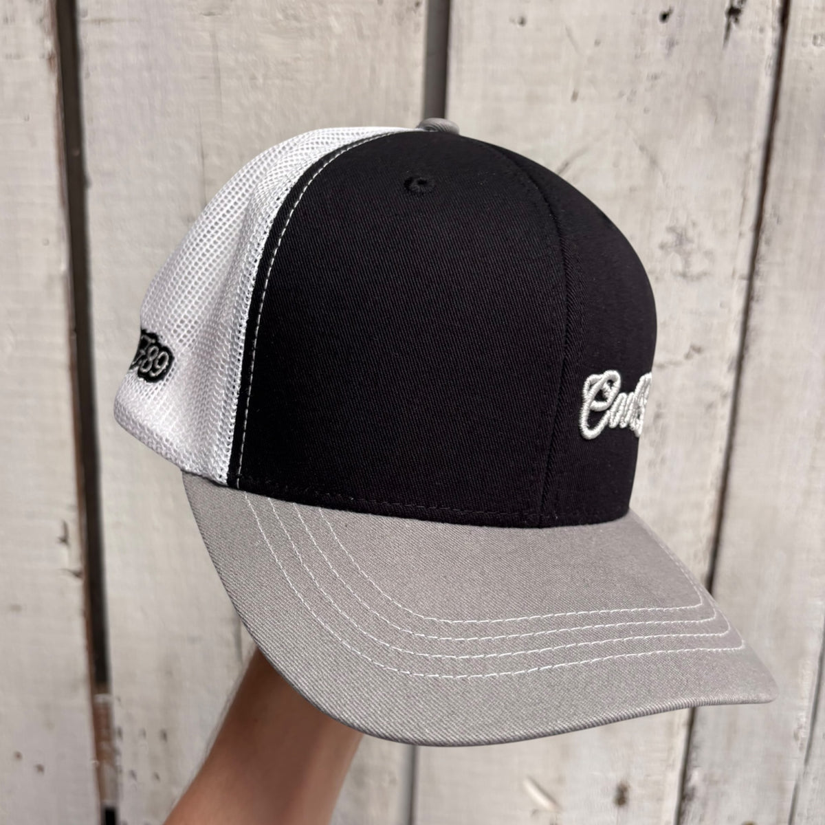 Cool Flo 3D Mini Script Trucker Cap - Black/Grey/White