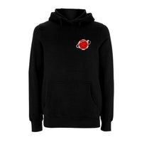 Black Centreforce 883 hoody with red Orbit Heart logo printed on the left chest.