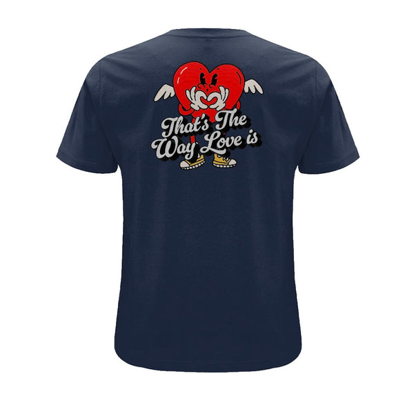 Centreforce special edition 'That's the Way Love is' navy tee-shirt with logo on the back and front