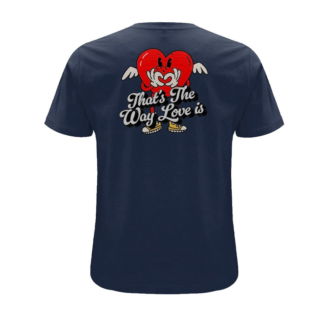 Centreforce special edition 'That's the Way Love is' navy tee-shirt with logo on the back and front