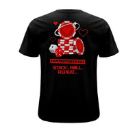 Black Centreforce 883 t-shirt with red and white casino-inspired graphic printed on the back.