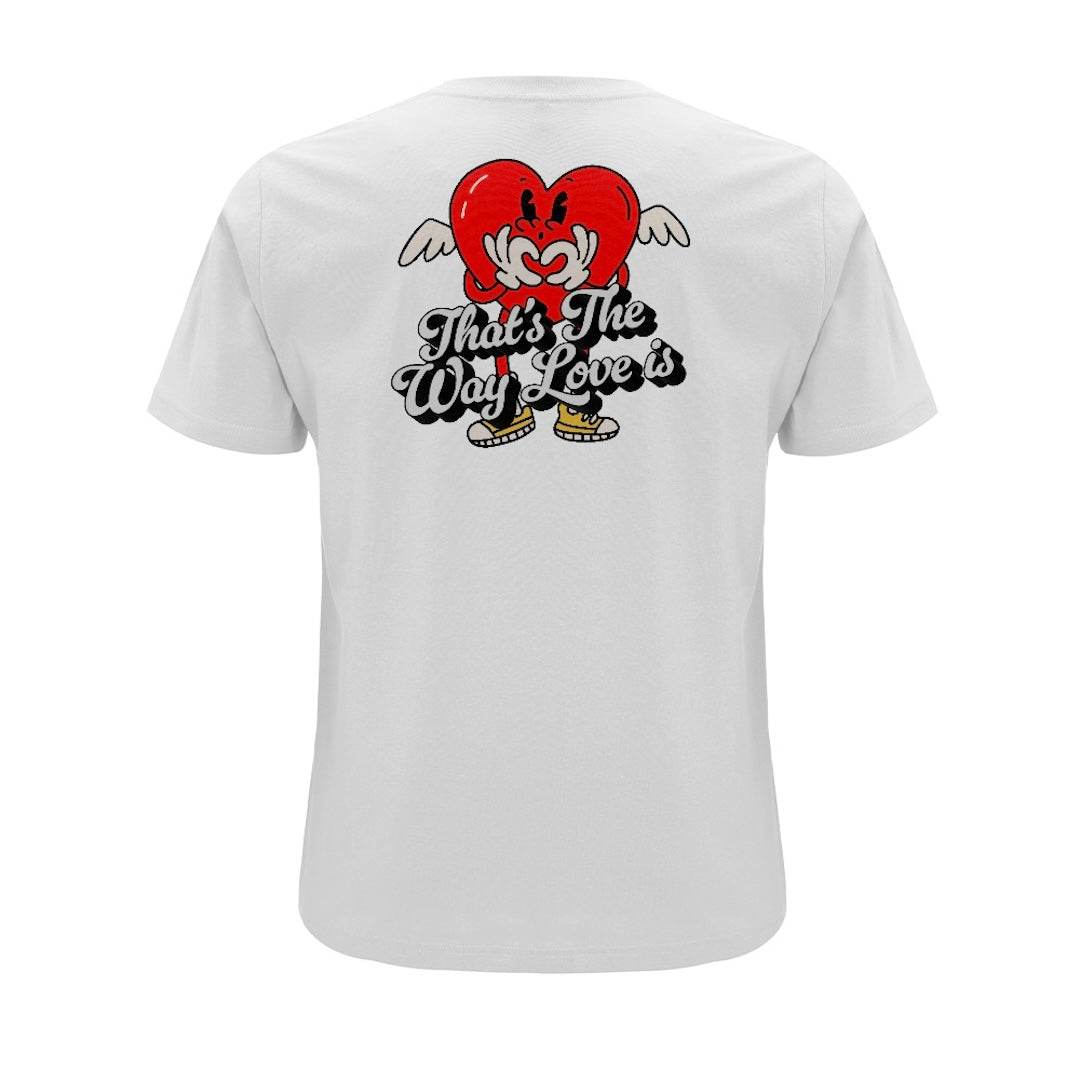 Centreforce special edition 'That's the Way Love is' white tee-shirt with logo on the back and front