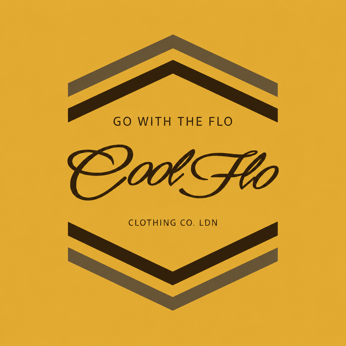 Cool Flo Go With The Flo ochre sweatshirt with two-tone brown chest print design- rollover image