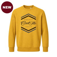 'NEW' Cool Flo Chevron ochre sweatshirt with two-tone brown chest print