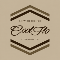 Cool Flo 'Go With The Flo' stone t-shirt with two-tone brown chest print.- rollover image.