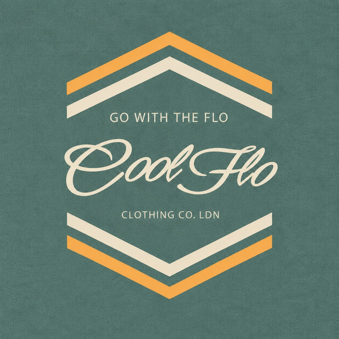 Cool Flo Go With The Flo Green Bay sweatshirt with cream and yellow-orange chest print design- rollover image.